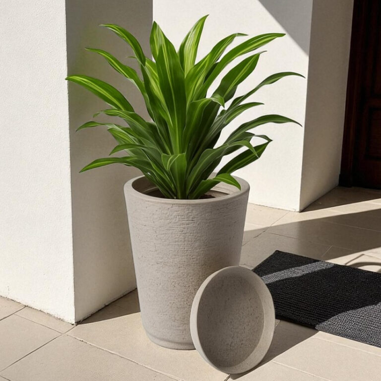 Vaso de Planta Decorativo Lux Modelo Escovado Com 