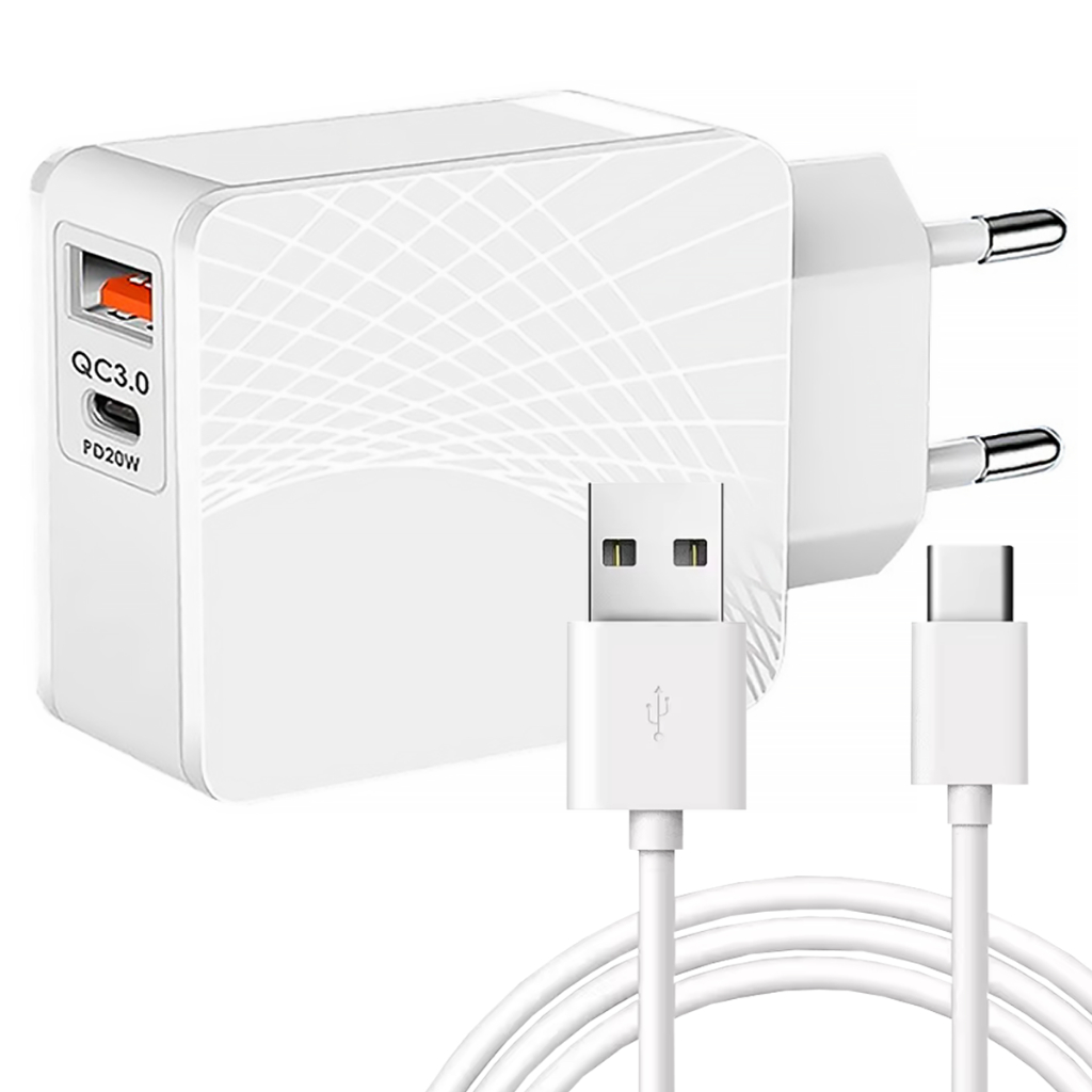 Fonte Carregador Turbo QC 3.0 40W + Cabo USB Tipo C