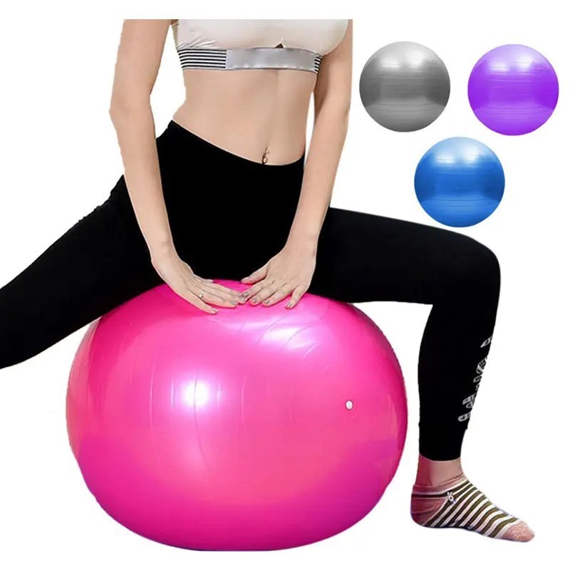 NINJA-Max Bola de Pilates Ginastica Exercício Yoga Suíça Alongamento Abdominal 65cm Antiexplosão Sup