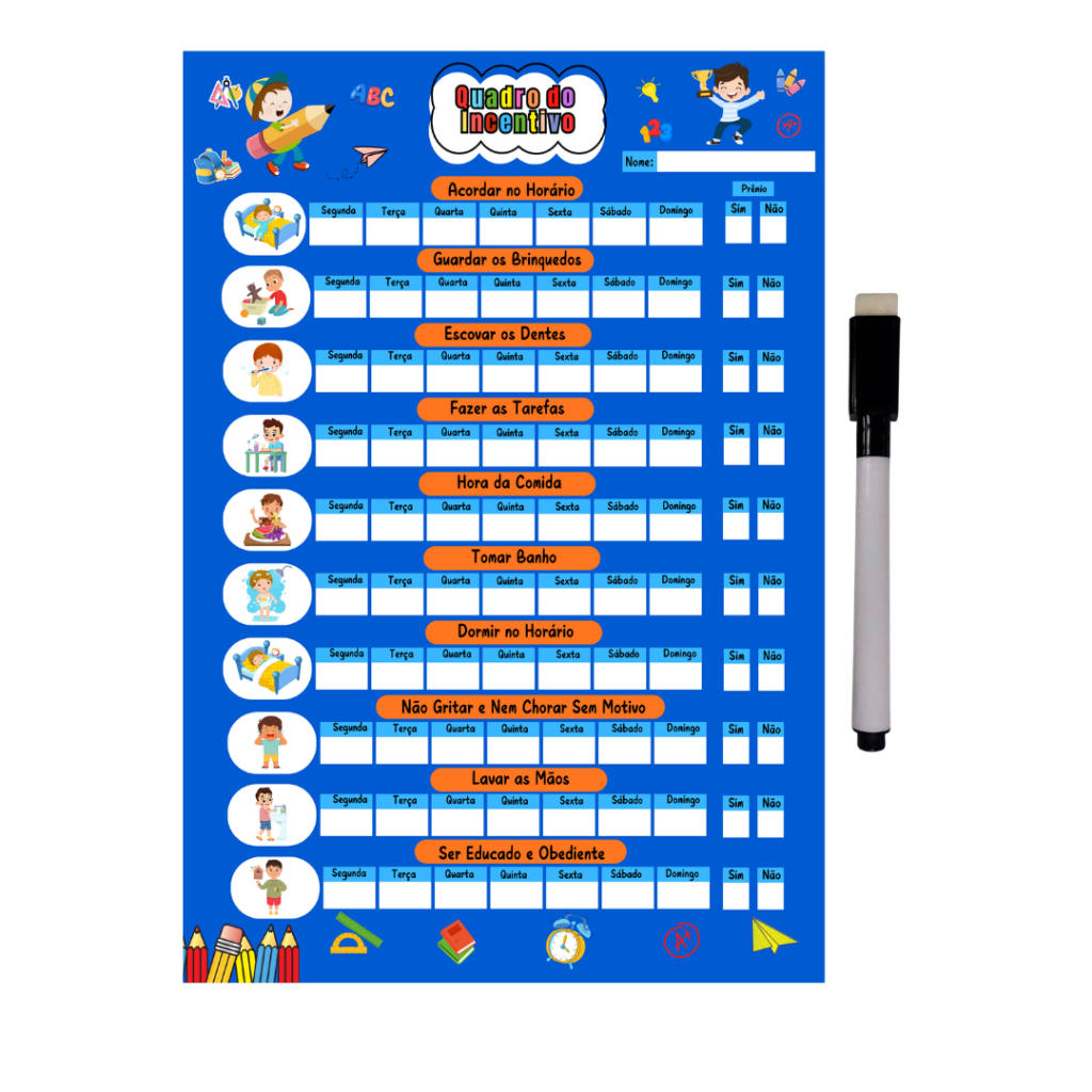 Quadro De Rotina Infantil De Parede Atividade Para Incentivo