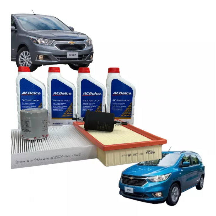 Kit Troca Óleo Acdelco 0w20 Spin Cobalt 1.4 1.8 2