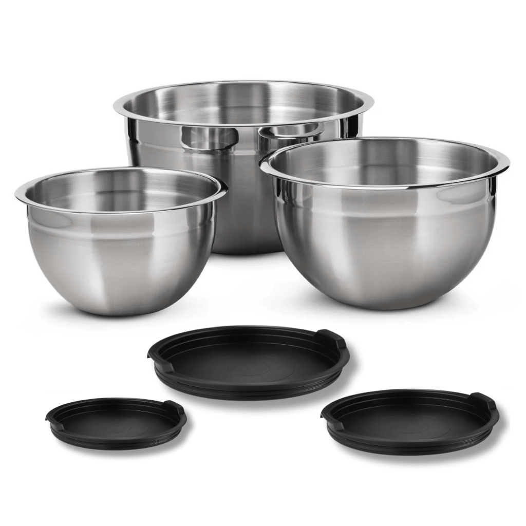 Vittak Kit 3 Bowl Tigela Aço Inox Funda Multiuso Redonda Saladeira Confeitaria Bowls Vasilha Com Tam