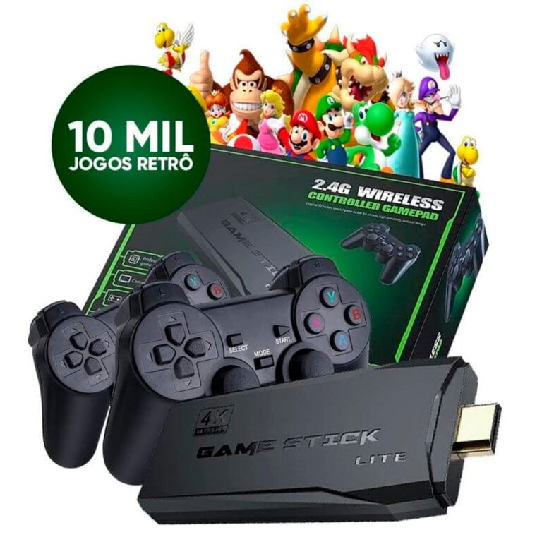 Video game Stick 10mil 2 Controles Sem Fio Console
