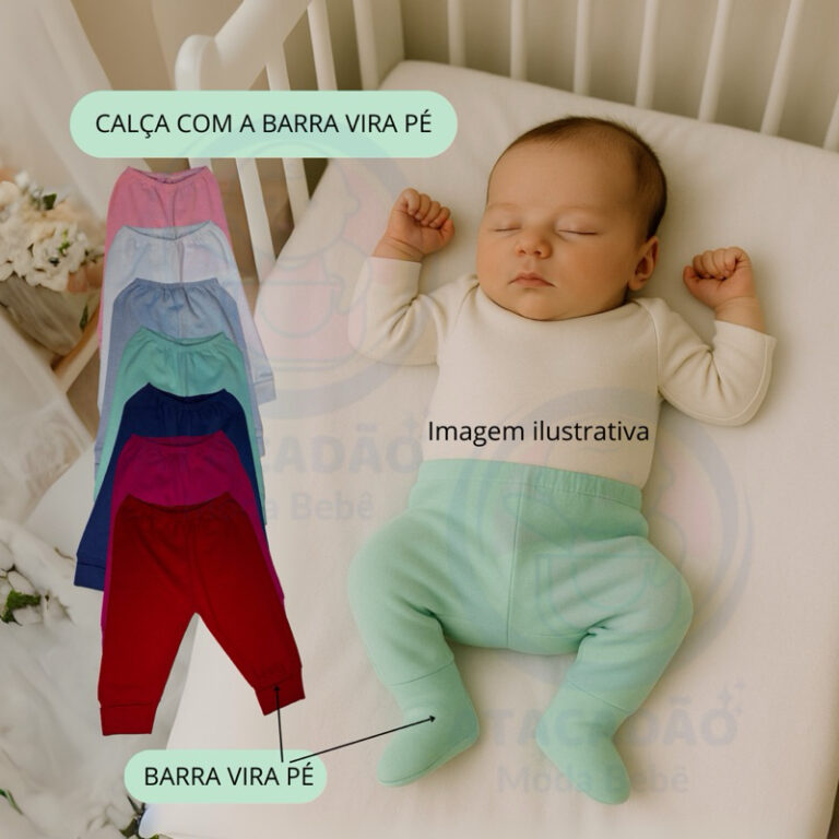 Calça RN Feminino Ou Masculino com Vira Pé 100% 