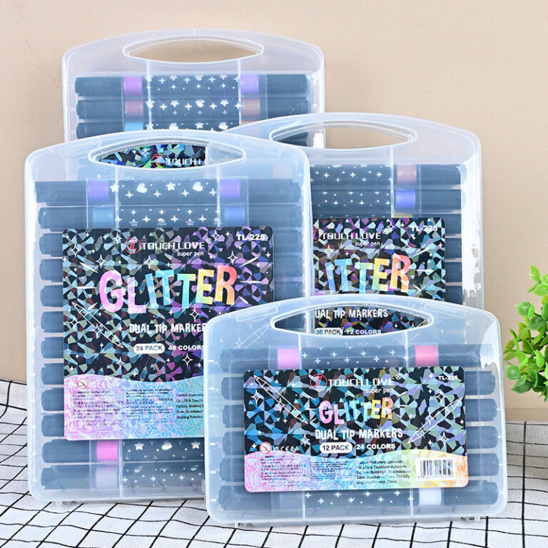 Marcador metálico 12/24/36/48 caneta de glitter d