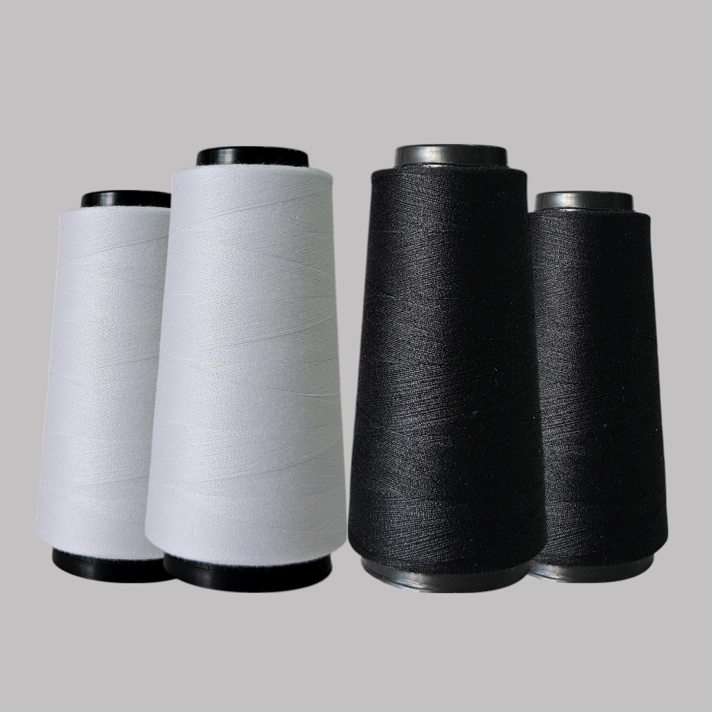 Kit 4 cones Linhas preta e branca Fio 120 Cone 1500 Jardas Alta Qualidade para Costura
