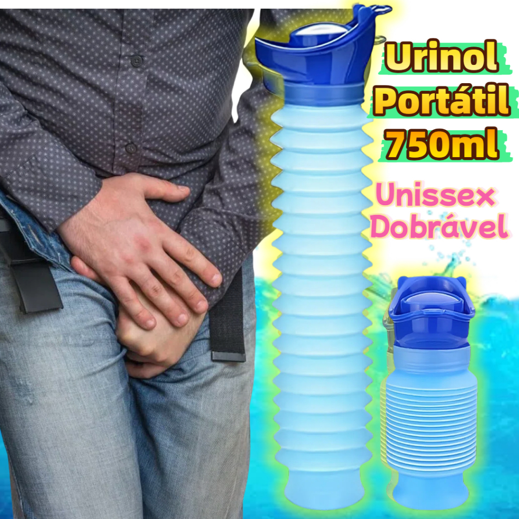 Urinol Portátil 750ml Unissex Dobrável Mictório Garrafa Para Homens/Mulheres/Crianças em Viagens Cam