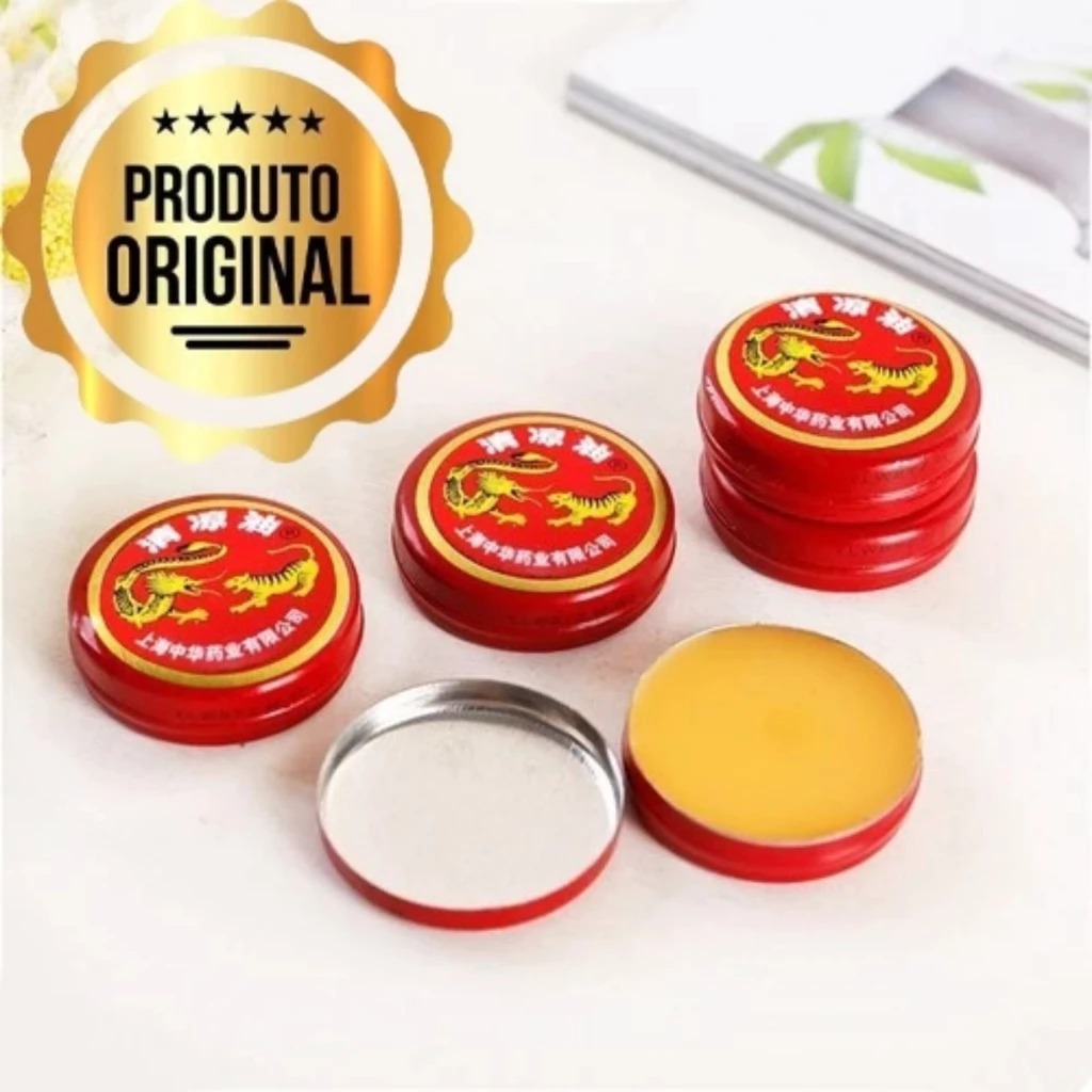Pomada chinesa original kit com 1,3,6 ou 12 Tiger Balm  Oriental Tiger Balm ação Rápida e Eficaz Esq
