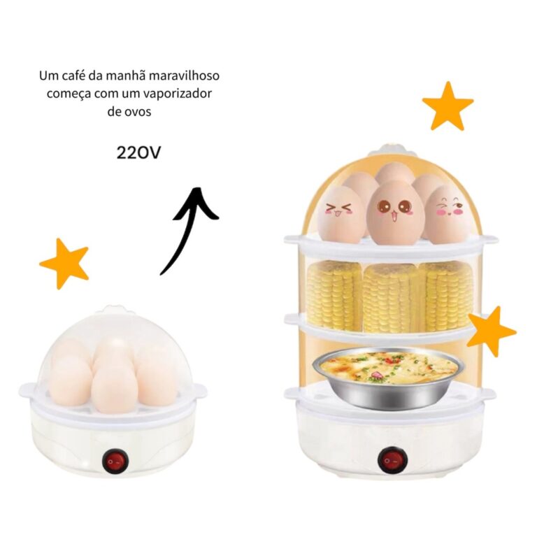 Cozedor de ovos elétrico portátil, vaporizador d