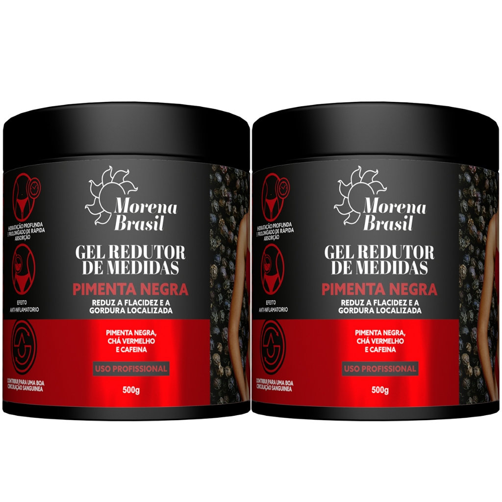 Kit 2X Gel de Massagem Corporal Morena Brasil | Pimenta Negra