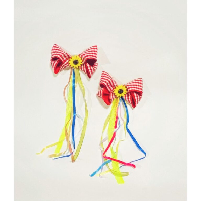 Par De Laço Presilha De Cabelo Flor Para Festa Ju