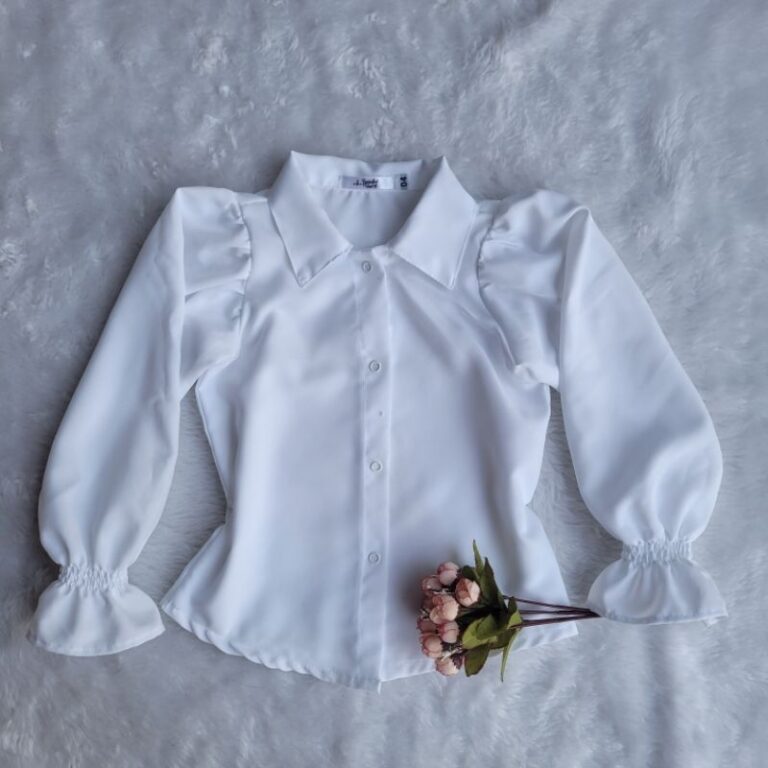 camisa infantil social manga longa bufante