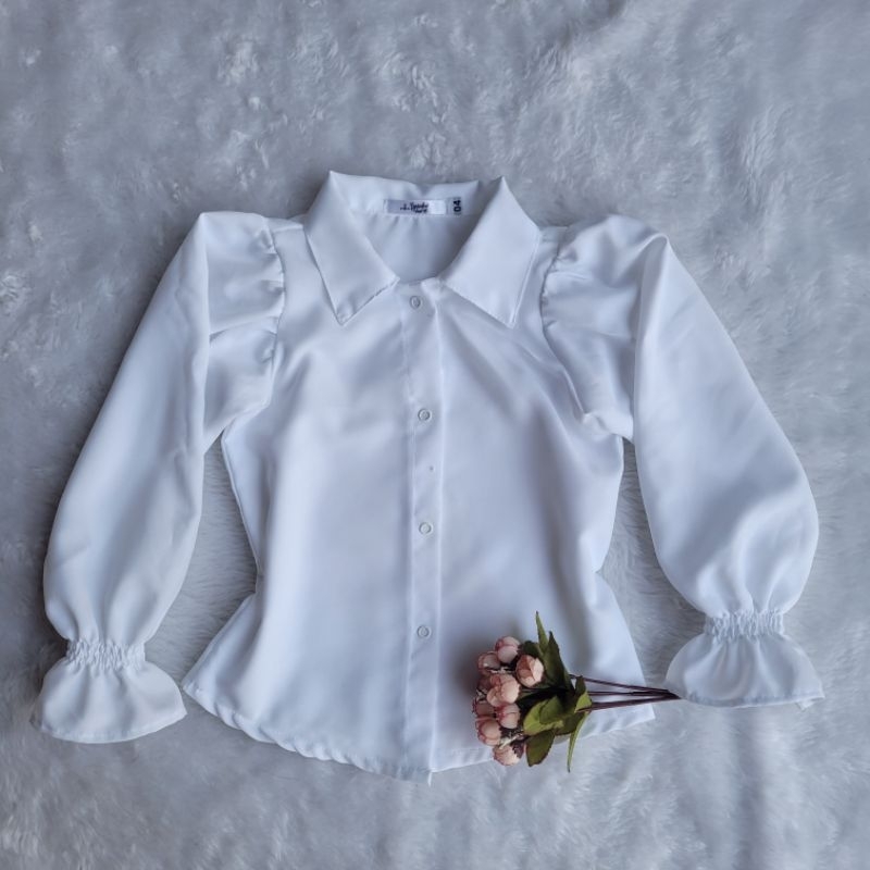 camisa infantil social manga longa bufante
