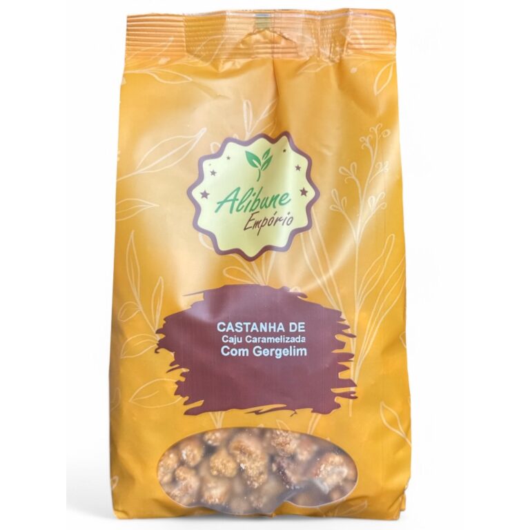 Castanha De Caju Caramelizada Com Gergelim 500g &#