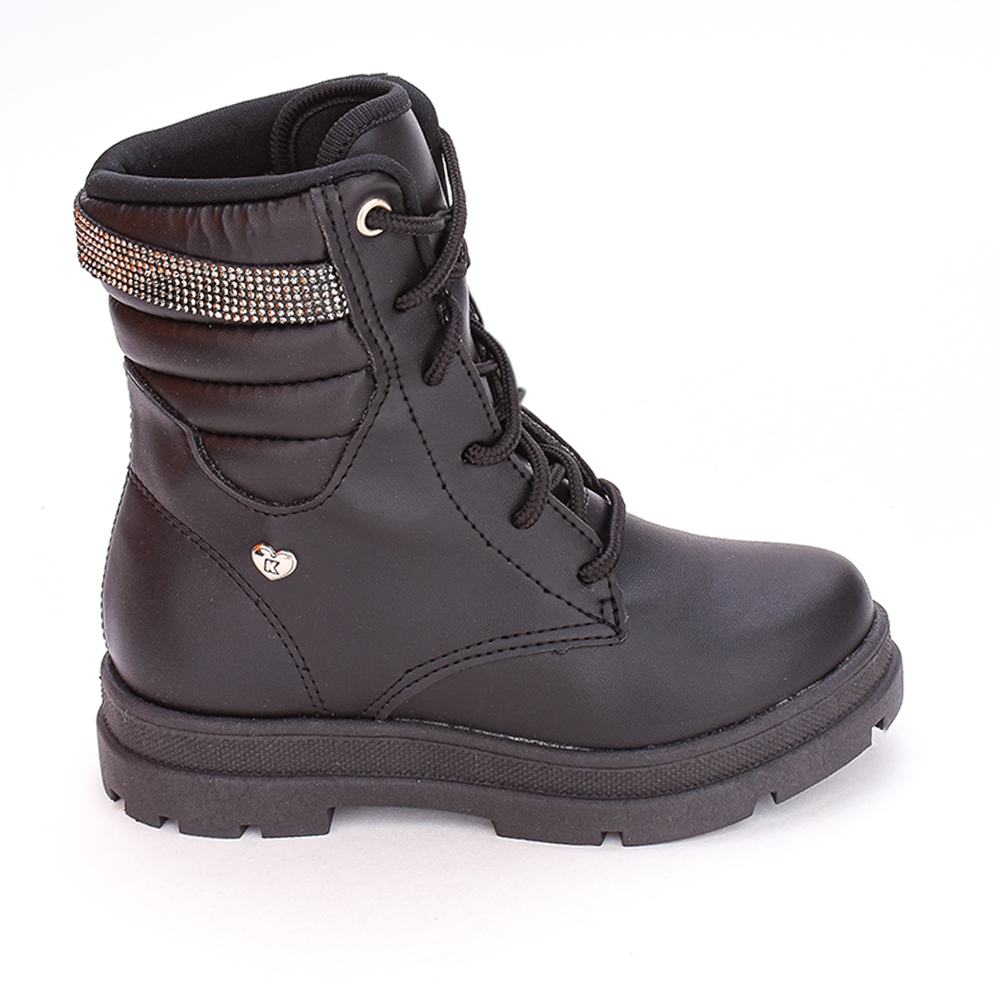 Bota Coturno Infantil Kidy Comfort Strass Preto