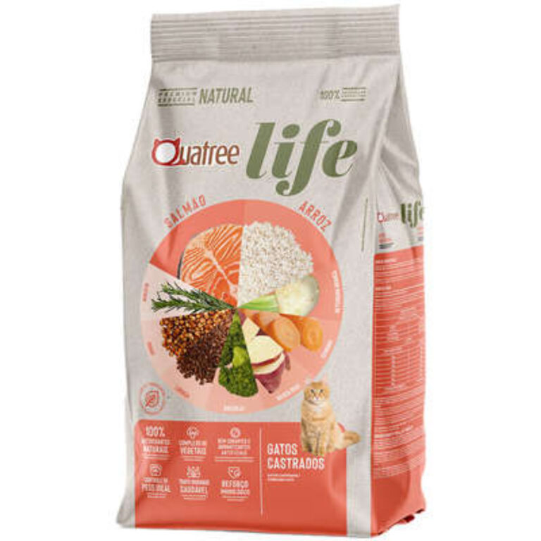 Ração Quatree Life 10.1Kg Pra Gatos Castrados Sa