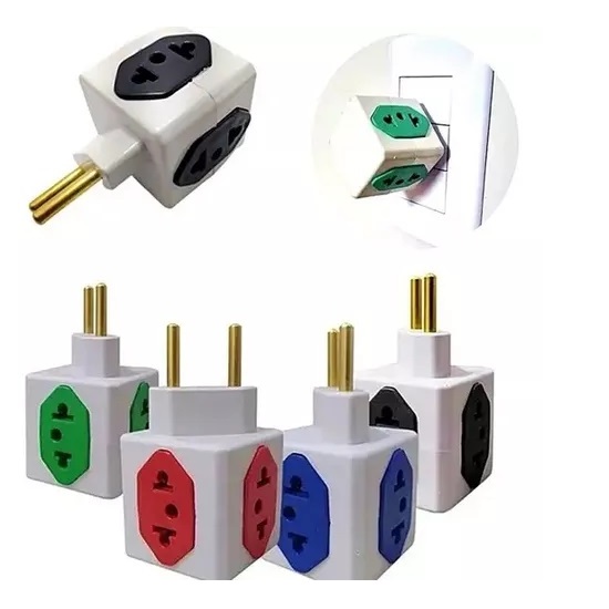 Kit 100 Adaptador Tomada 10/20A POWER CUBO 4 em 1 