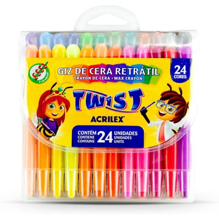 Giz de Cera Retrátil Twist 24 Cores – Acril