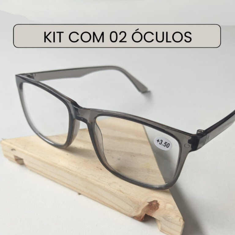 Kit com 2 Óculos Cinza para Leitura / Trabalho / 