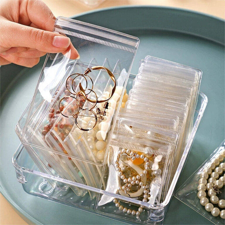 60/40/20Pcs Saco De Jóias Transparente Anti Oxida