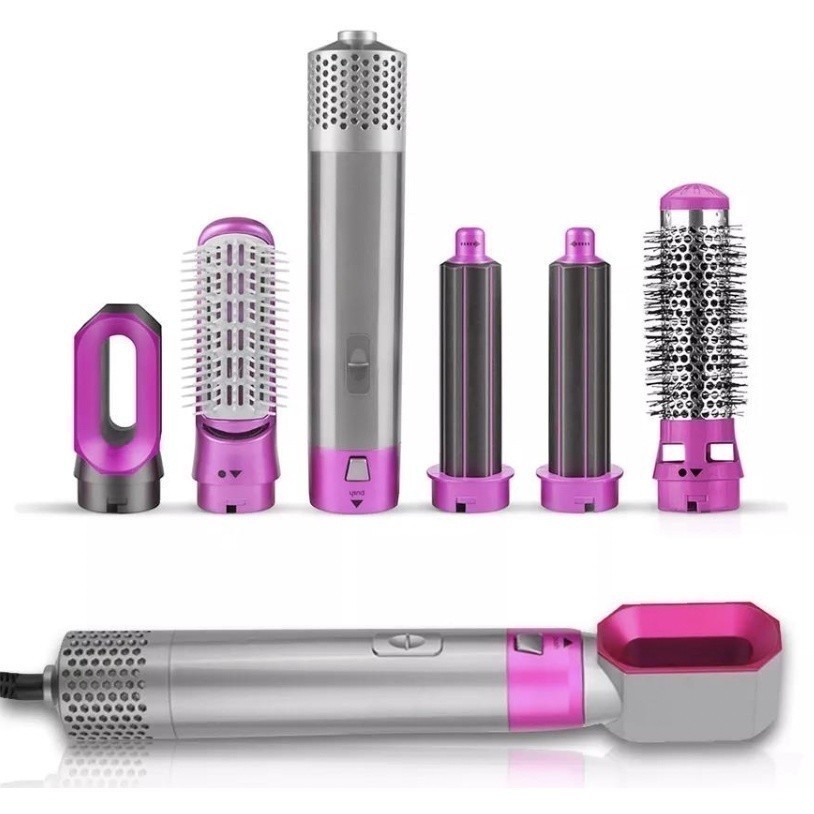 Escova 5 em 1 Secador, Pente, Modelador, Aumenta volume Profissional 110V