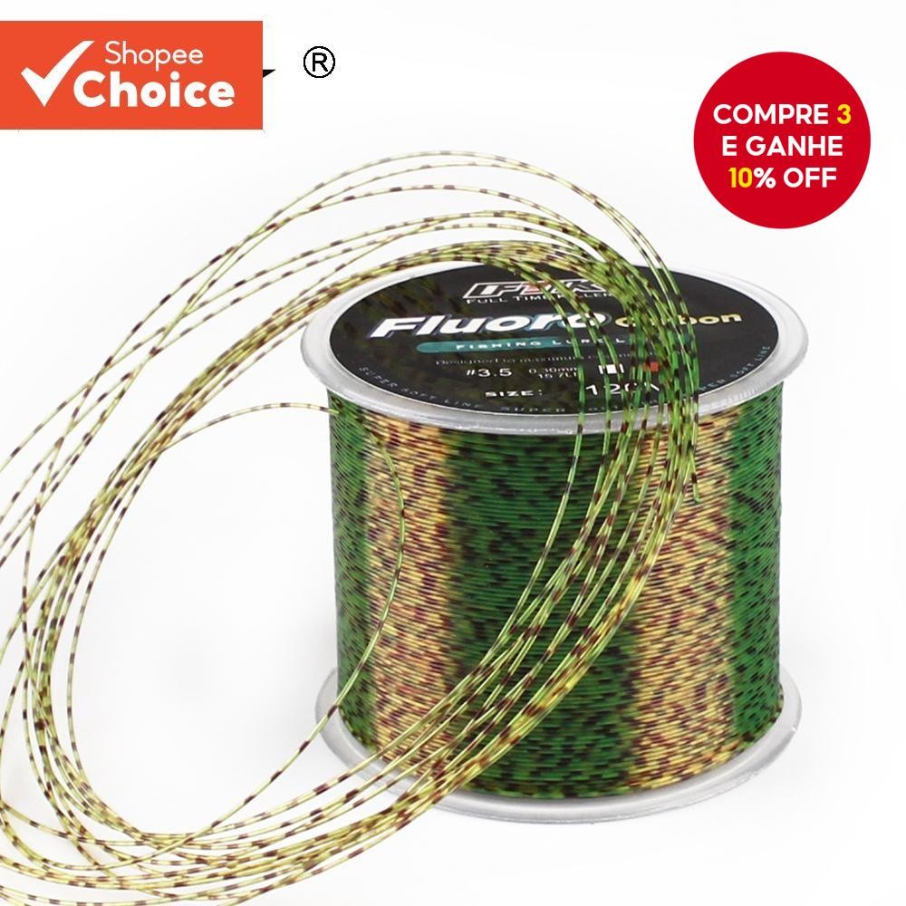 Linha De Pesca 120M Condutor De Monofilamento De Fibra De Carbono Revestido De Fluorocarbono Resiste