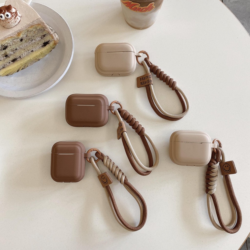 Capa De Silicone Marrom Caramelo Para AIRPODS 4 ANC PRO 3 2/1/2/3 Protetora