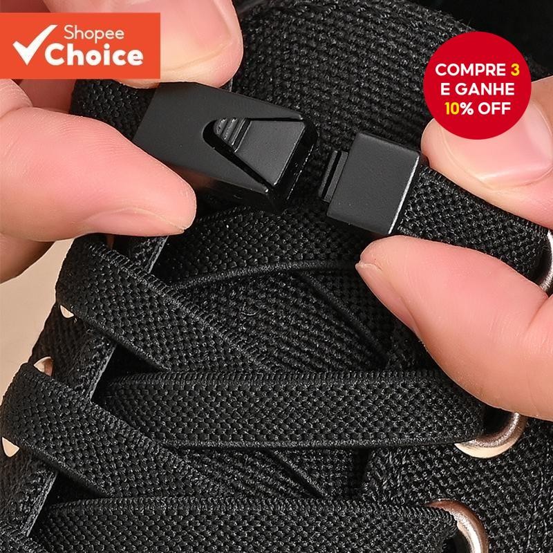 1 Par De Cadarços Elásticos Sem Amarração Com Fivelas De Interruptor-De 8 Mm De Largura Para Tênis E