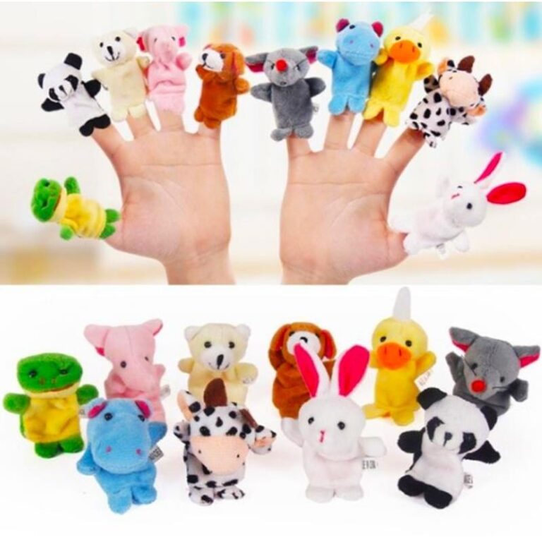 12 pequenas mãos dedo animal fantoches bebê brin
