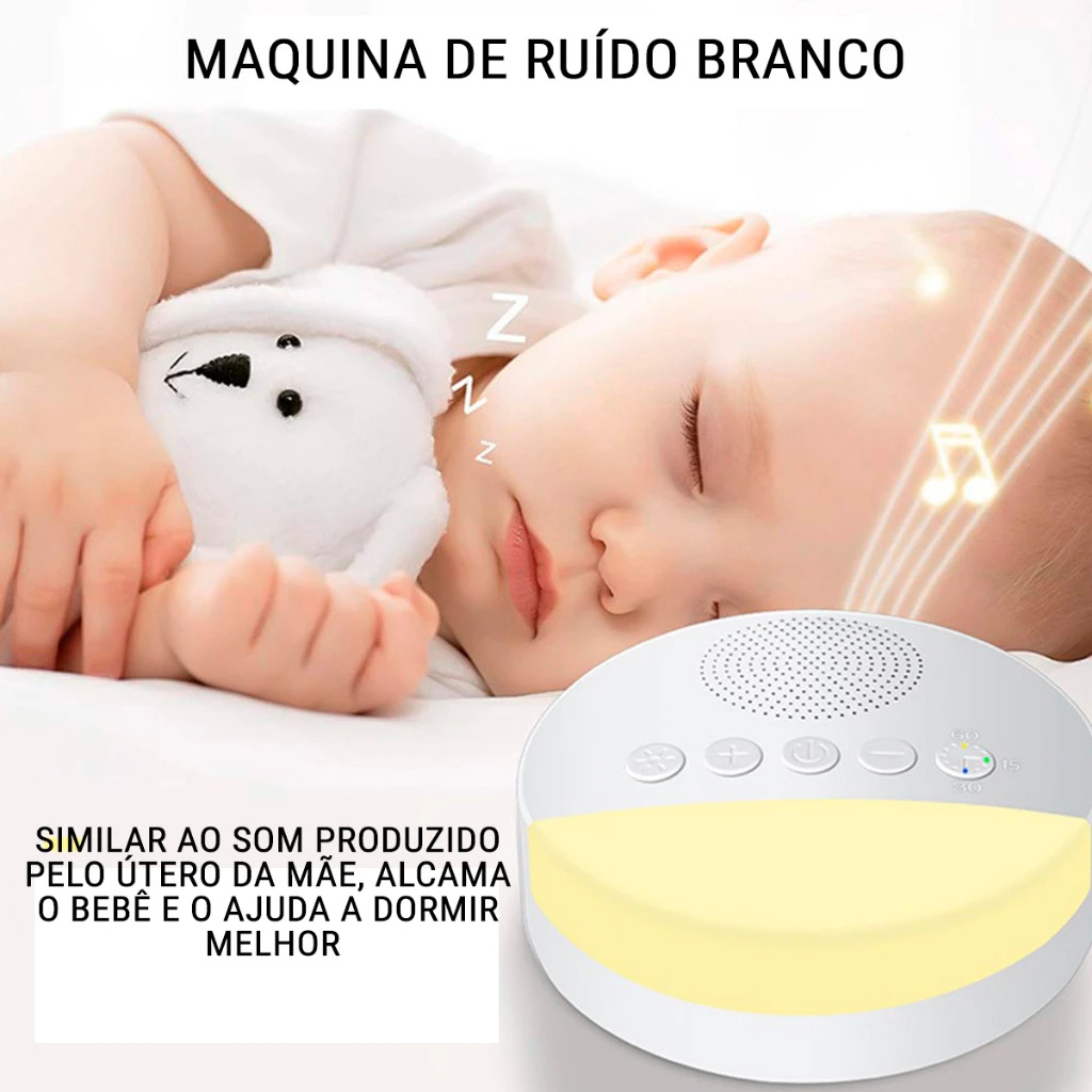 Máquina de ruído branco para crianças, USB Recarregável luz noturna,Sleep Sound Player