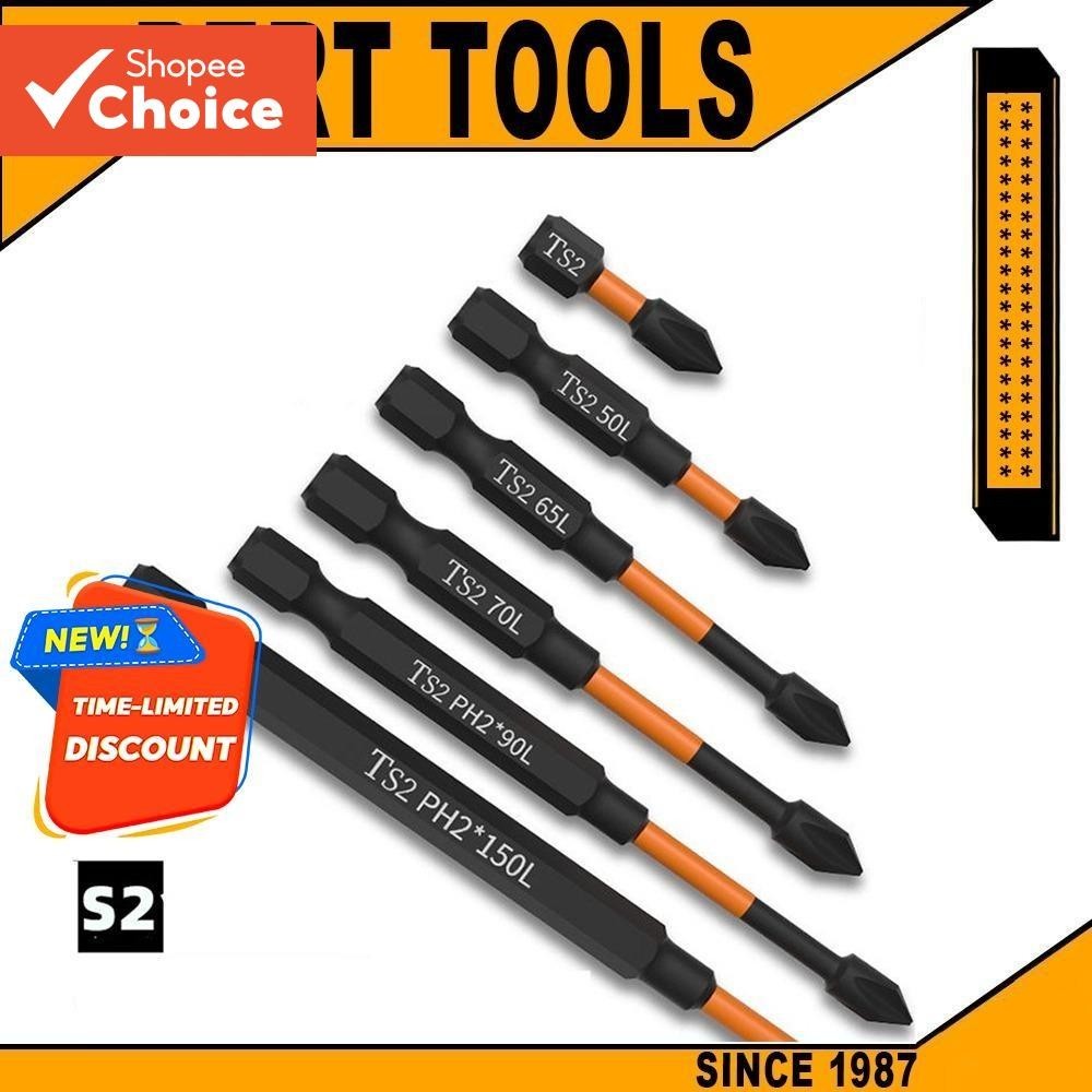 Conjunto De Chave De Fenda PH2 Magnético Resistente A Impactos Cabeças De Lote De Alta Dureza 25-150