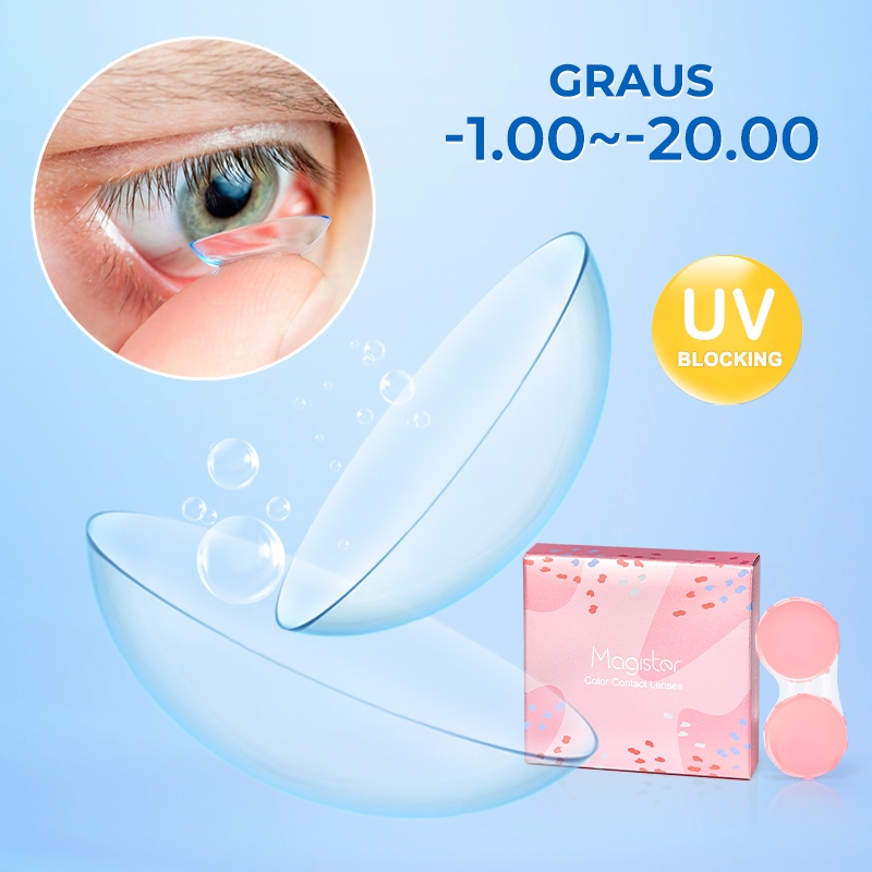 (-1.0 ~-20.0) Lentes De Contato Com Grau Magister 14.0mm Transparente Confortável 2Pcs/Pair