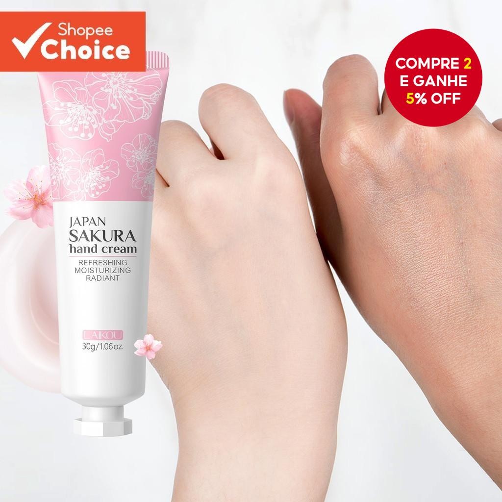 LAIKOU Sakura Creme Para As Mãos Nutritivo Anti-Rachaduras Reduz Ca re 30g