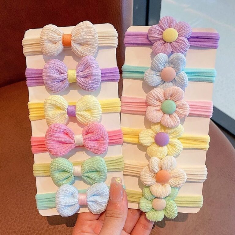 6 Pçs Laços De Cabelo Elásticos Altos Crianças