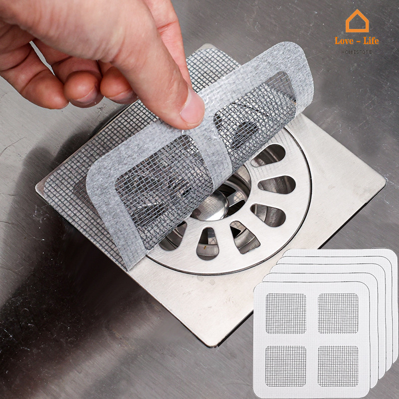 5 Pcs/Kit Cozinha Esgoto De Anti-Obstrução Filtro Descartável Autocolante De Malha De Multiuso Conve
