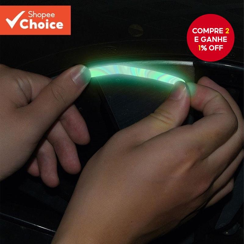 20 PCS Adesivos Refletivos Super Brilhantes Coloridos para Roda de Carro Noturna Condução