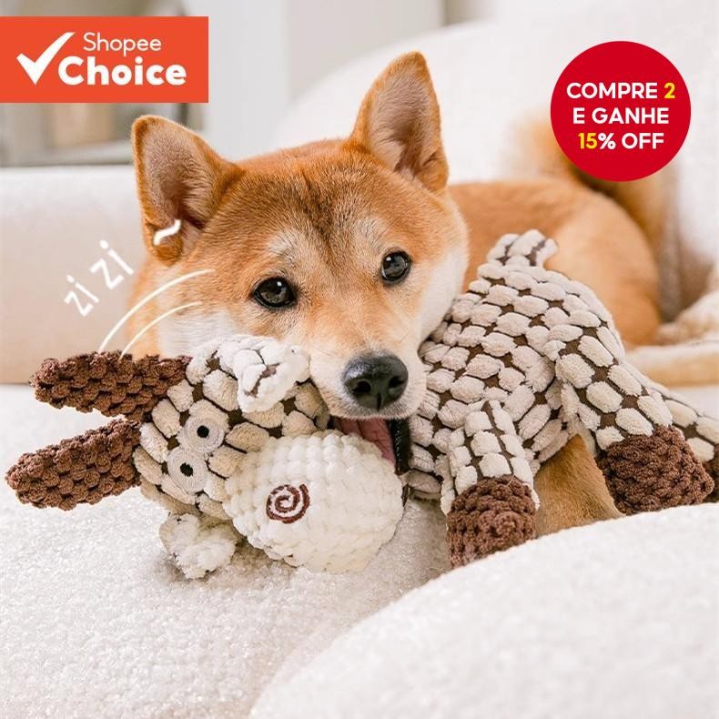 Brinquedo De Pelúcia Para Mastigar Cachorro  Interativo Animais De Estimação Que Faz Barulho Limpeza