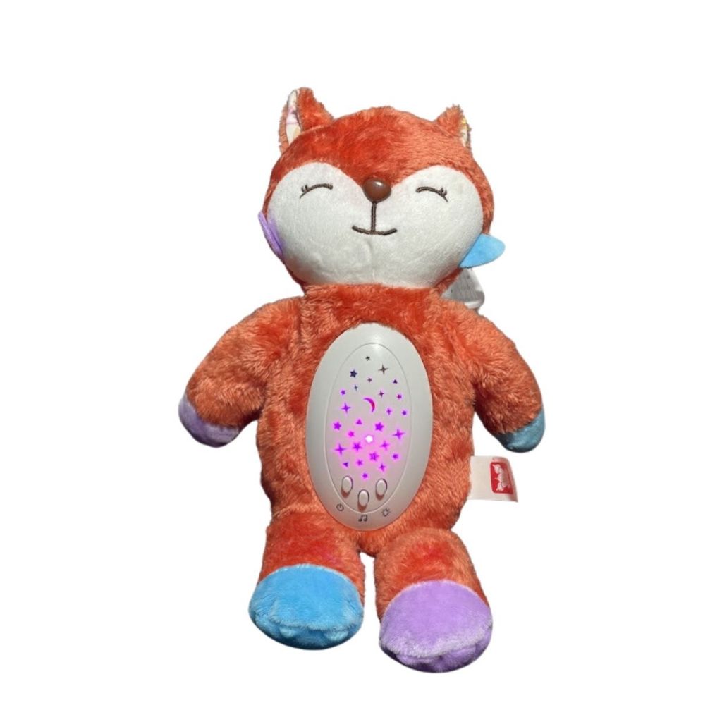 Brinquedo De Ninar Pelúcia Projetora Raposa C/ Luz E Som – HK Brinquedos