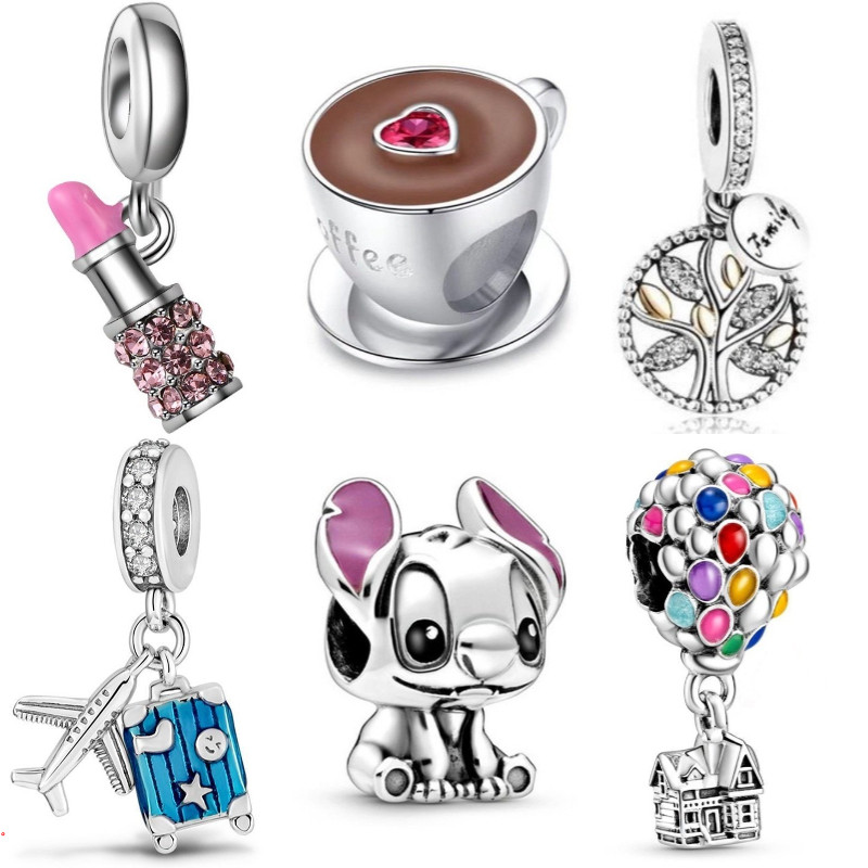 Berloques de Prata 925 Charms Balões Aviões Café Charme Clássicos Acessorios