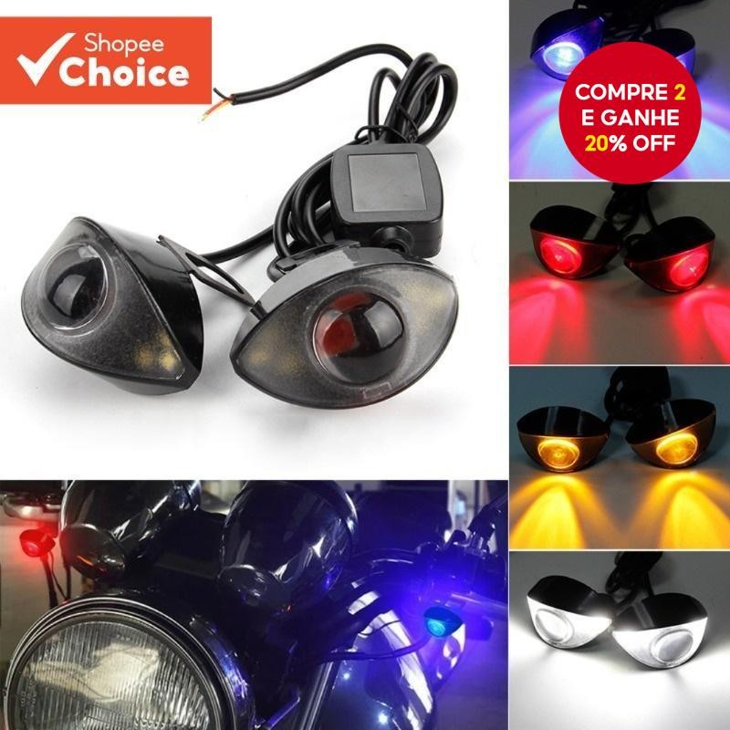 2 Peças Mini LED Luz de Condução com Controle Olho de Águia 12V Acessórios para Cauda de Moto