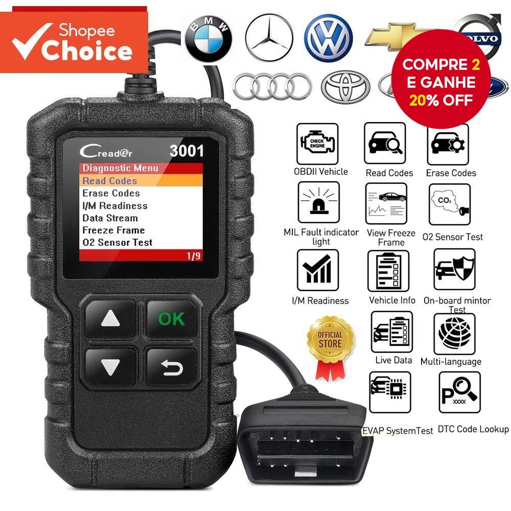 Lançamento X431 Creader CR3001 OBDII Leitor Multifuncional Ferramenta De Diagnóstico Automotivo Vers