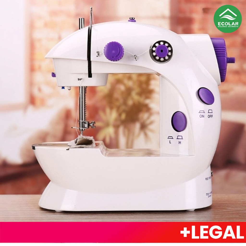 Mini Máquina De Costura Portátil Com Pedal Elétrico Costureira Bivolt 110V/220V