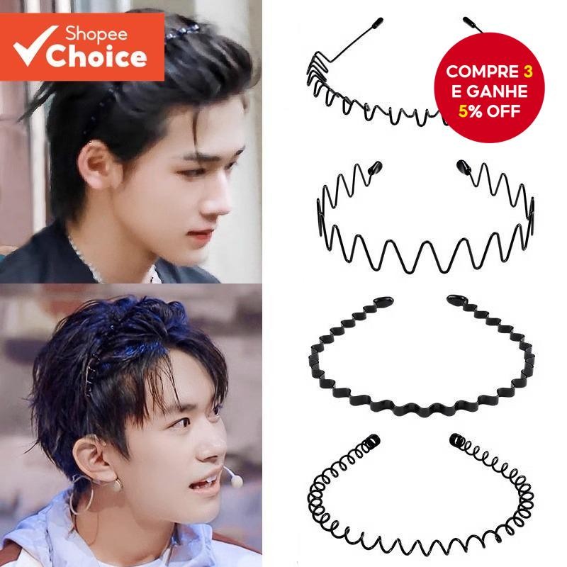 Faixa De Cabeça Ondulada De Metal Elástica Antiderrapante Para Esportes Fitness Unissex Ao Ar Livre