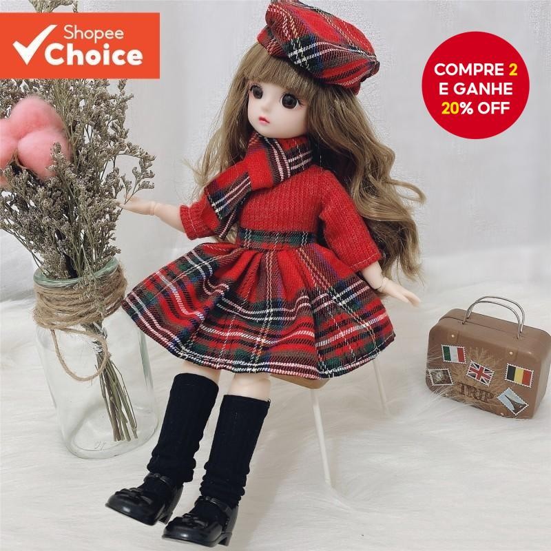 Boneca BJD 30CM Com 12 Articulações Móveis-Brinquedo De Vestir Em Escala 1/6 , Olhos Marrons E Roupa