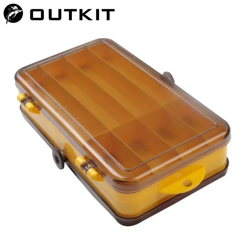OUTKIT Caixa De Equipamento De Pesca Dupla Face , 13 Compartimentos , Isca , Gancho Armazenamento ,