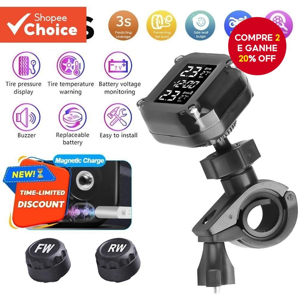 Sistema De Monitoramento De Pressão De Pneus De Motocicleta TPMS , Sensor Externo De Pneu De 2 Rodas