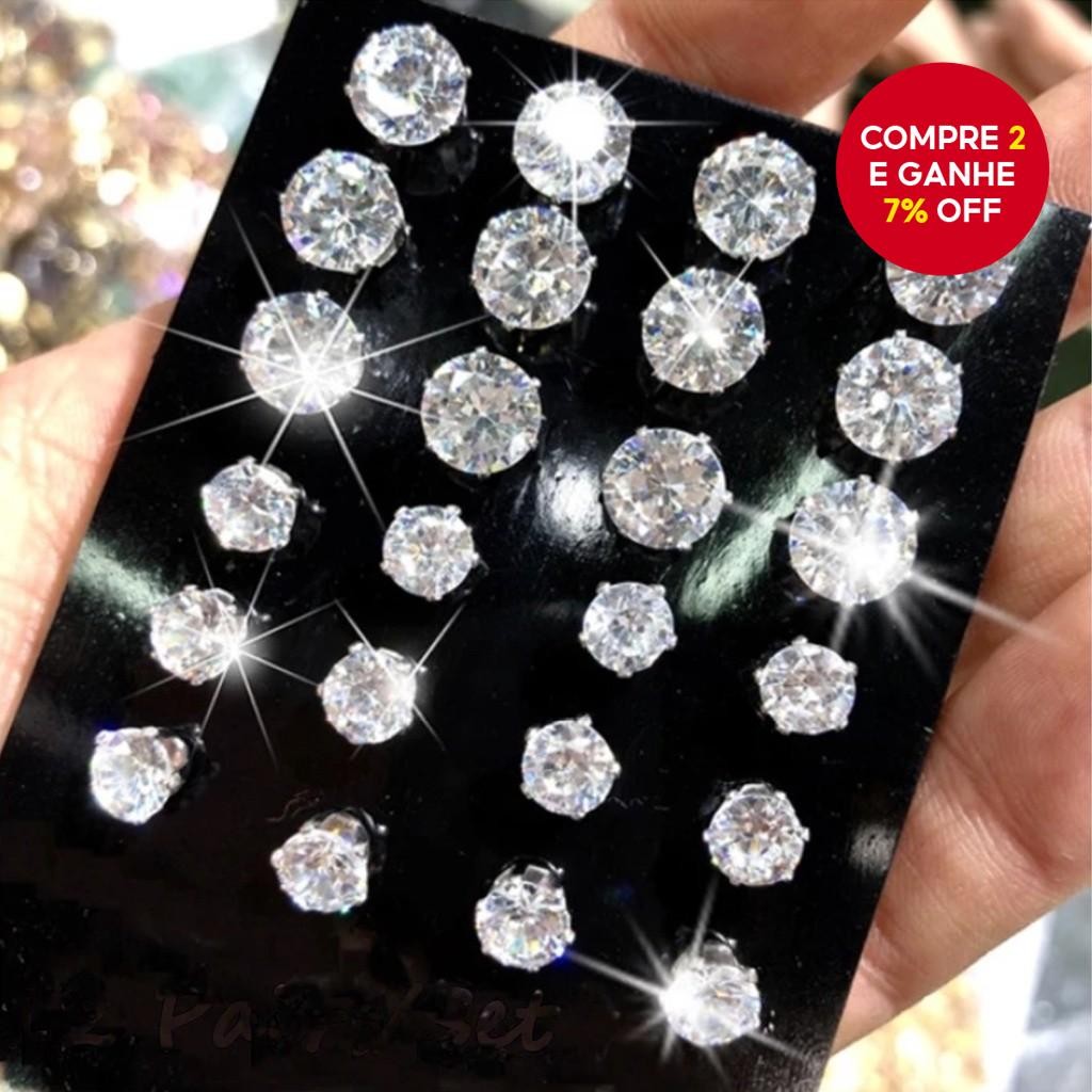 6 Pares De Brincos De Zircônia Cúbica Conjunto De Joias De Pedras Preciosas Elegantes Minimalistas D