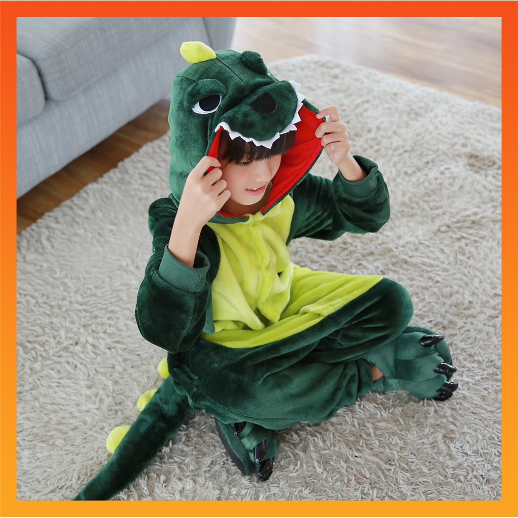 Kigurumi Dinossauro Ponto Pikachu Panda Girafa Unicórnio Infantil Meninas Jumpsuit Meninos Pijamas F