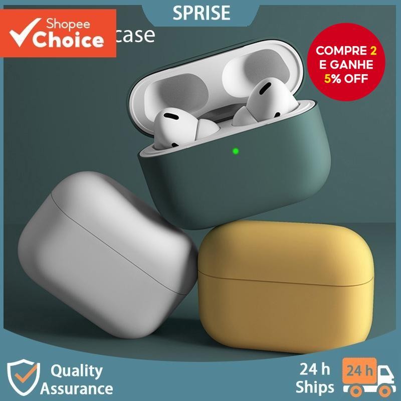 SPRISE Silicone Líquido Para AirPods 3 Case Com Chaveiro Bluetooth Fone De Ouvido Capa Protetora