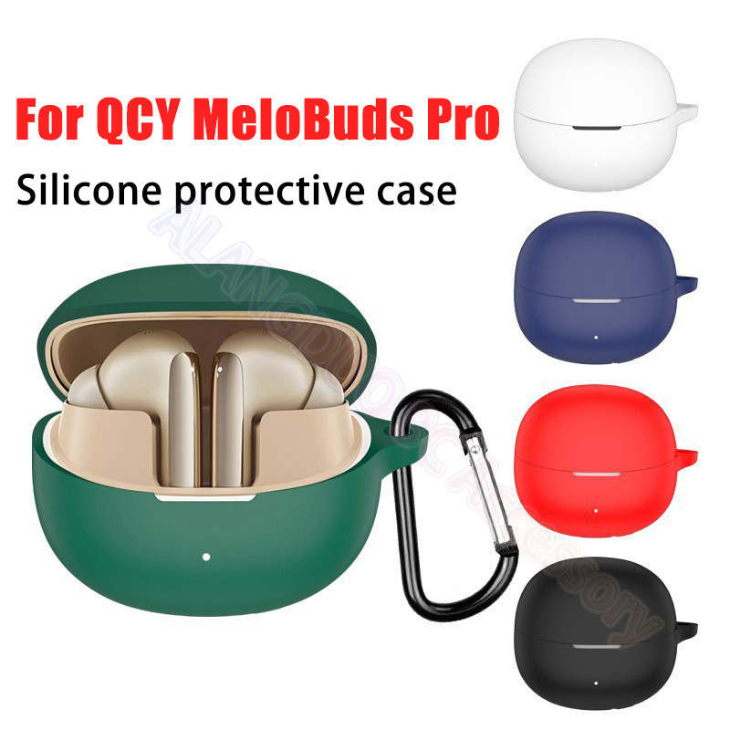 Capa De Silicone Para QCY MeloBuds Pro N50 Cor Sólida Proteção Anti-Queda Fone De Ouvido Caixa De Ca